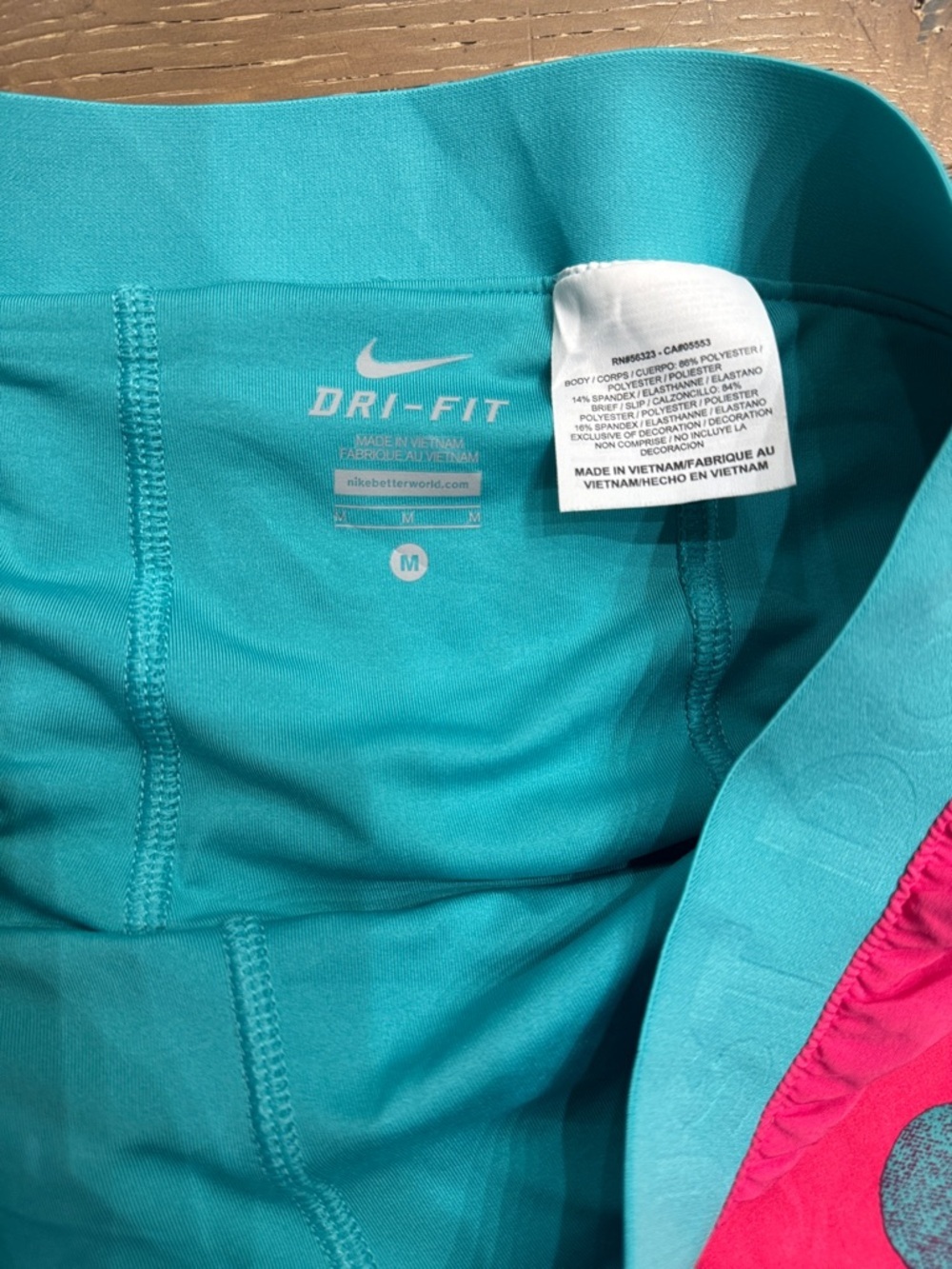 Nike Dri-FIT Polka Dot Running Shorts Pink & Teal Size M - Picture 4 of 6
